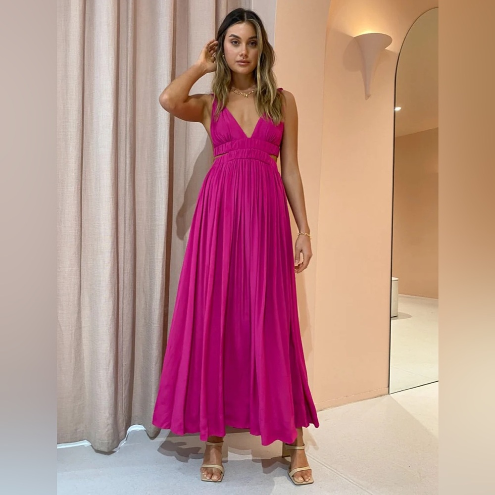 Magali Pascal Jillian Maxi Dress In Berry, NWT, Small